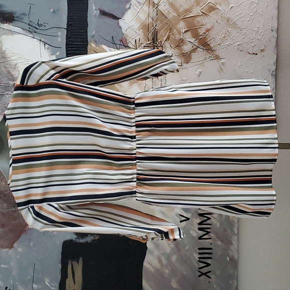 NWT Hint of Blush Stripe Dress Women M - Picture 2 of 5